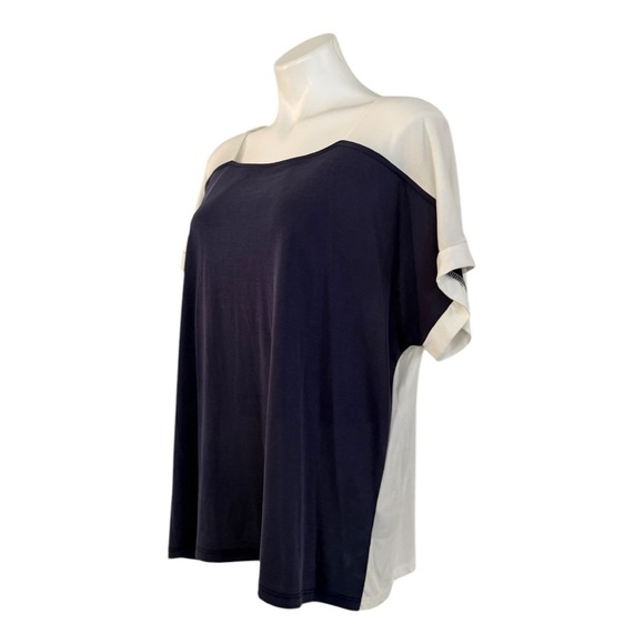 ANTHROPOLOGIE COS Square Neck Two Color Short Sleeve Top Size L NEW - Picture 3 of 7